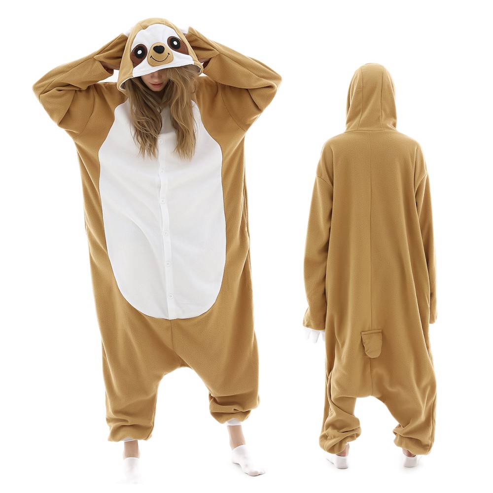 Sloth Onesie Pajamas for Adult & Teens Animal Onesies - Luckyonesie.com