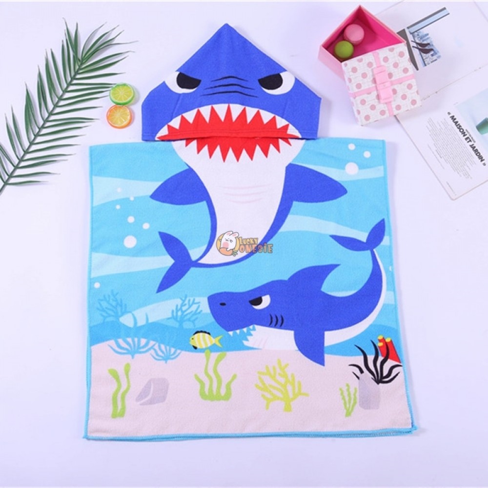 Kids Shark Hooded Beach Towel Best Bath Towels ...