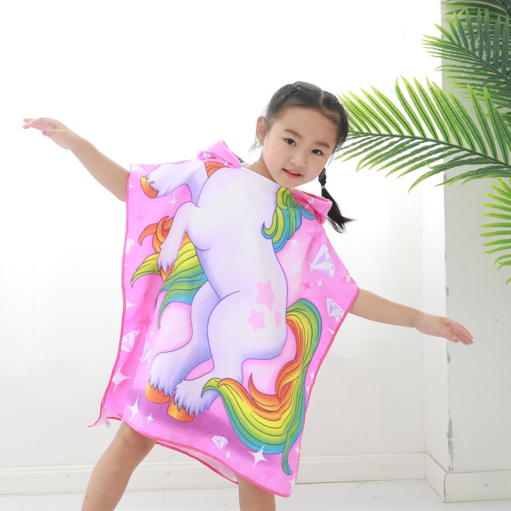 Unicorn Hooded Beach Towel for Kids & Baby Bath Towels ...